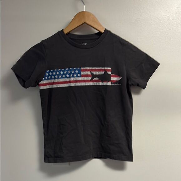 Vineyard Vines charcoal gray and American flag Short Sleeve Tee sz 7 - Picture 1 of 6